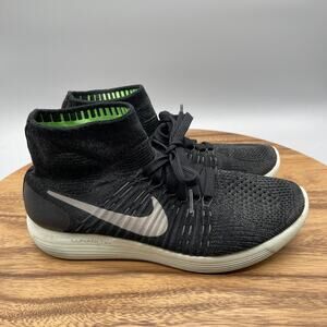 Nike LunarEpic Flyknit Shoes Mens 7.5 Black Volt Running Comfort Walking Gym